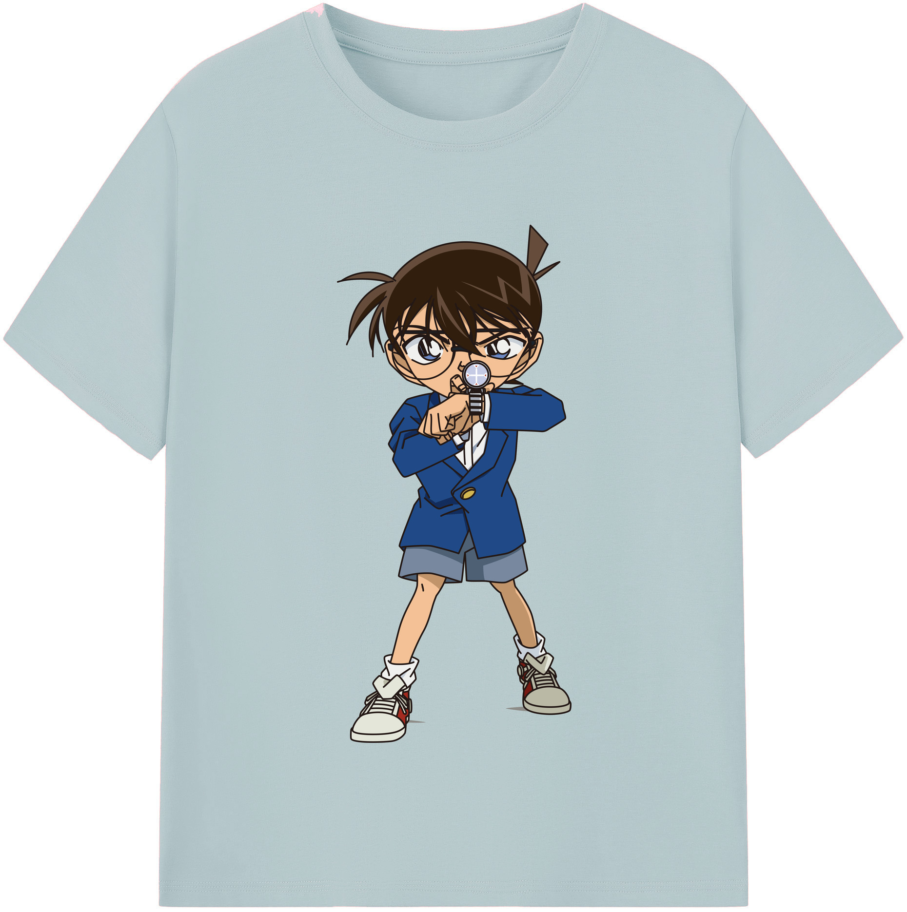 （画像用） 名探偵コナン 江戸川 コナン Detective Conan Conan Edogawa 綿100％半袖Tシャツ（フロントプリント）